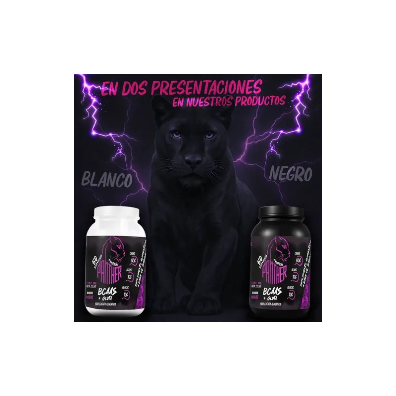 Bcaas + Glutamina Panther Protein 1kg 50 Servicios