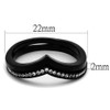 YourJewelleryBox Wedding Engagement Simulated Diamond Ring Stainless Steel Black Wishbone