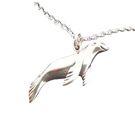 Sea Lion Charm Necklace - Sterling Silver - Beach Necklace - Gift for Her