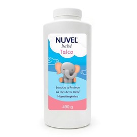 Nuvel Talco Corporal para Bebé 490g | Talco para Rozaduras, Extra Absorbente, Hipoalergénico y Suave para la Piel