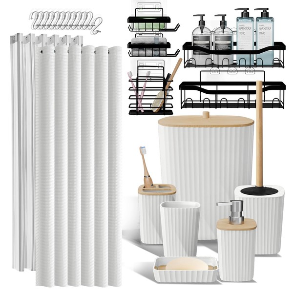 Shower Caddy and Bathroom Accessories Set 25PC Bathroom Accessory Set