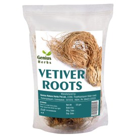Genius Herbs Vetiver Roots – 50g Dried Khus-Khus/Vetiveria Zizanioides Natural Herbal Coolant for Hair Growth/Face Scrub/Healthy Skin