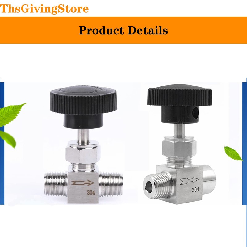 1/8 1/4 1/2 Inch NPT Needle Valves 304 Stainless Steel