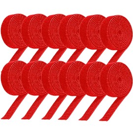 Spendeal 1M*12 Roll Reusable Fastening Cable Ties, Hook and Loop Cable Straps Adjustable Cord Ties for Cable Management Cord Organizer Straps, Wires, PC, Office, Home - Red