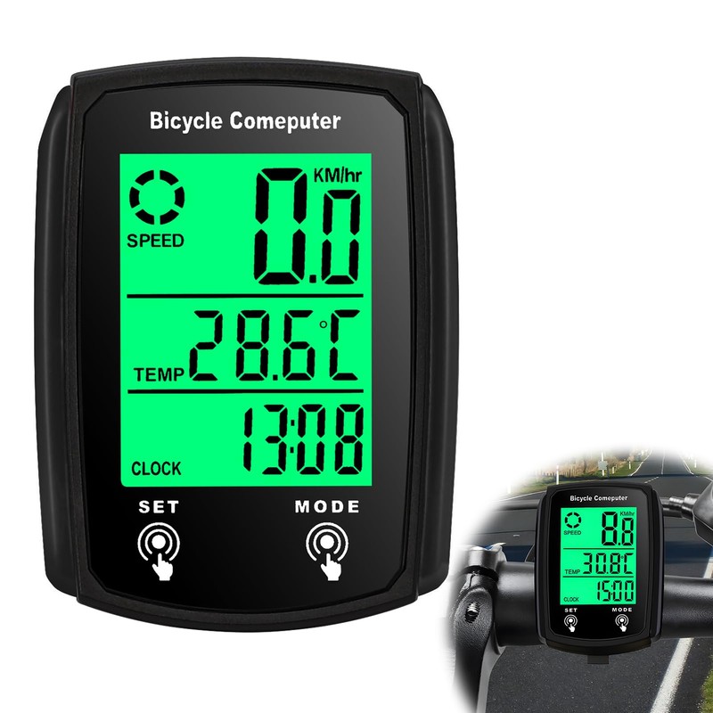 Bike Computer Universal 19 Functions IP54 Waterproof Bicycle Speedometer Odometer