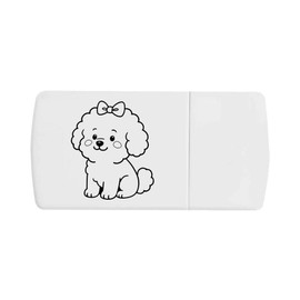 Azeeda 'Cute Bichon Frise Dog' Pill Box with Tablet Splitter (PI00037462)