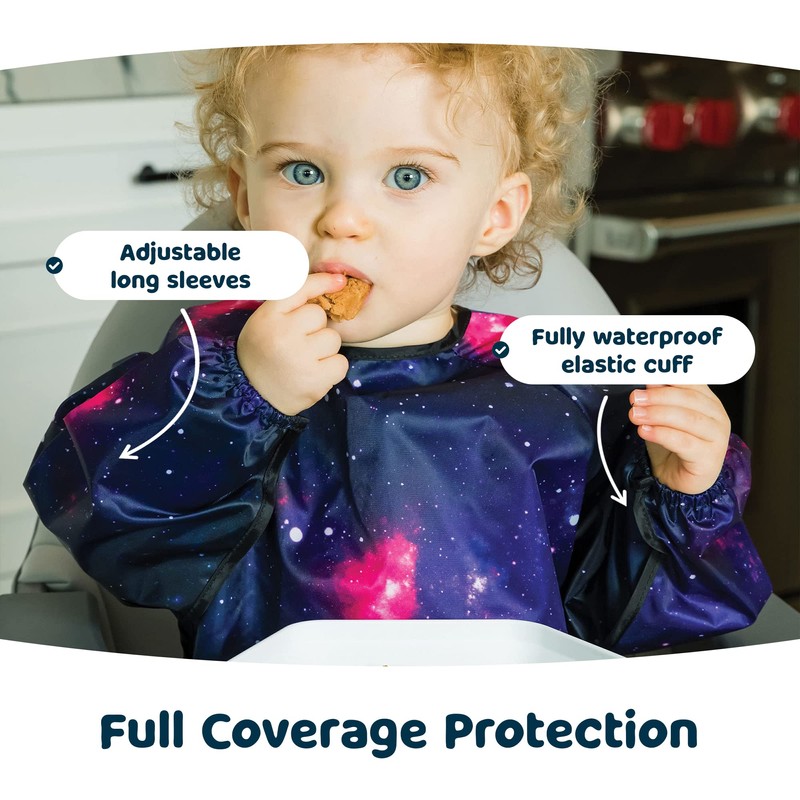 Tiny Twinkle - Full Sleeve Bib - Blue Floral, One