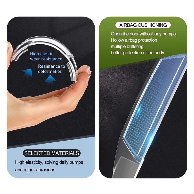 getfay Pack-4 Car Door Anti-Collision Strip, 5.7"/3.1" x 0.8" x