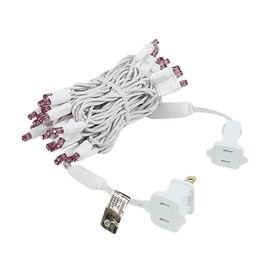 Novelty Lights 50 Light LED Christmas Mini Light Set, Outdoor Lighting Wedding Patio String Lights, Purple, White Wire, 11 Feet