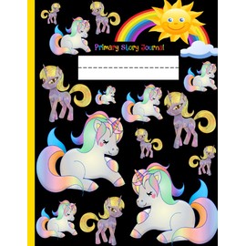 Primary Story Journal: Beautiful Unicorn Cover, Dotted Midline and Picture Space | Grades K-2 School Exercise Book | 100 Story Pages