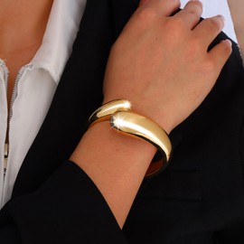 JJDreams Women's bangle, golden drop design bangle, large water drop design, statement jewellery for wrist and arm