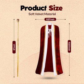 Tigerdoe King Costume-3 Pc Medieval Adult Costume Set- King Crown, Regal Robe, and Royal Scepter-Costume Accessories-Dress up