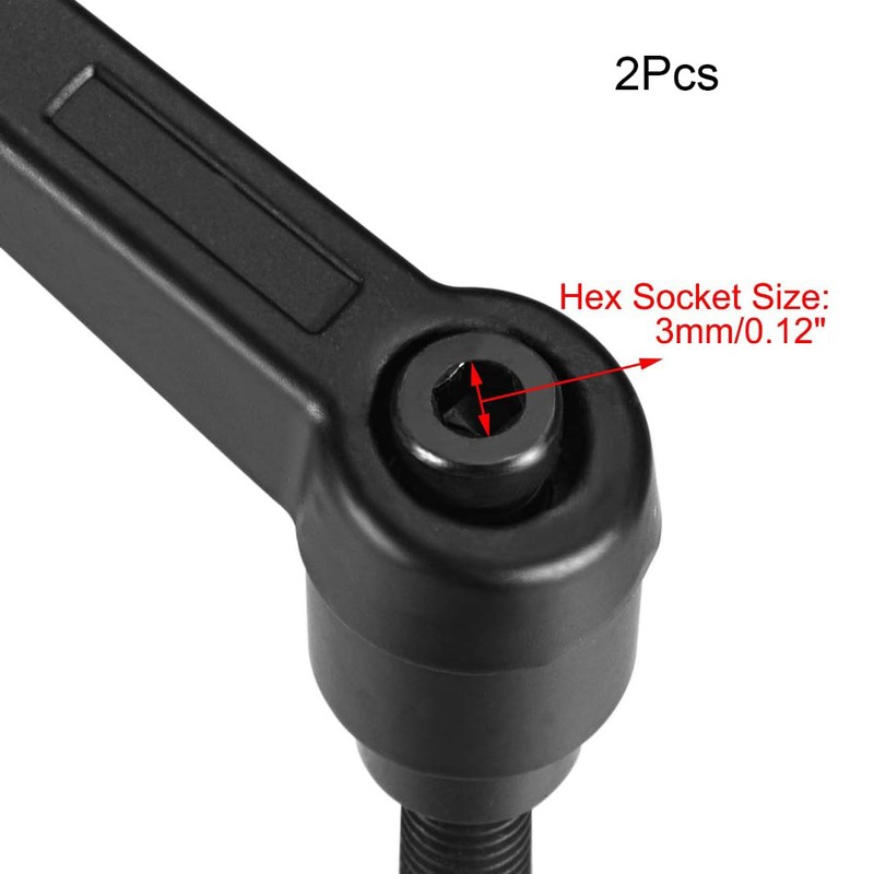 TA-VIGOR 2Pcs Adjustable Clamping Lever Handles, M6 x 32mm Locking
