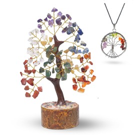 ABHISUBYA Stone Crystals, Spiritual Gifts, Feng Shui Decoration, Healing Stones, Crystals, Gemstone Tree, Gemstones, Healing Stones Tree of Life, Gemstone Tree Buddha, Spiritual Decoration