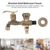 Water Tap 2 Handles 1 Hole Oil Rub Antique Dragon