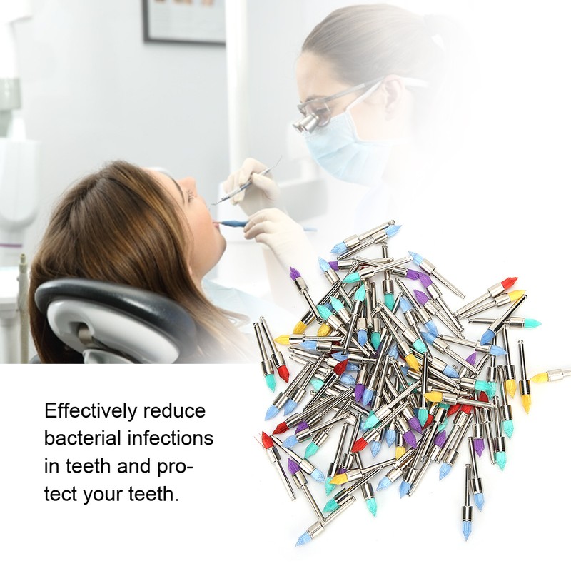 100Pcs Nylon Dental Teeth Polishing Brush Polisher Dental Supply with
