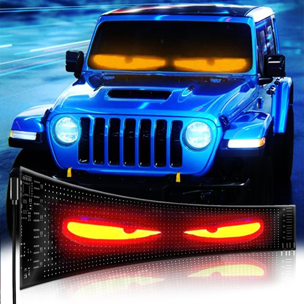 Goodream Devil Eyes Light for Windshield, 35.5in*7.5in Large Size Screen