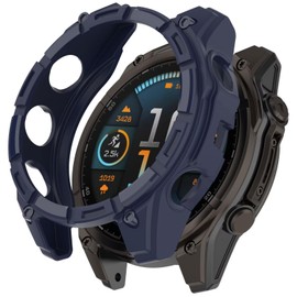 FTRONGRT Case Compatible with Garmin Fenix 8 51mm, Soft TPU, Anti-Scratch Watch Protective Case Compatible with Garmin Fenix 8 51mm. Midnight Blue