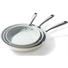 Cookersway Cookware Ceramic Nonstick Frying Pans: 3Pieces Non Stick Skillet 8 9.5 11 Inches - Healthy Egg Fry Pans - Free of PTFE,PFOA,PFAS