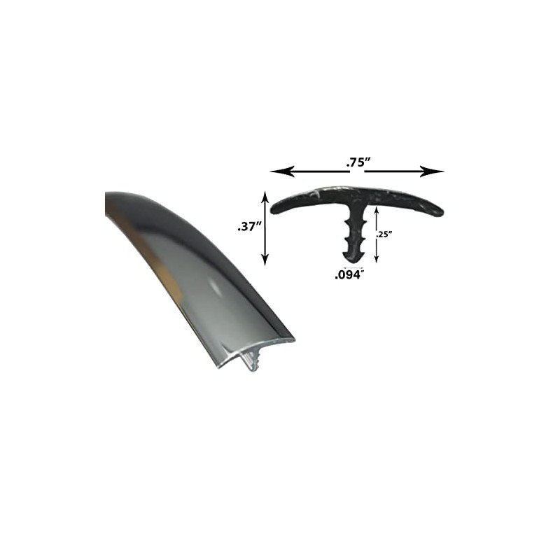 Game Room Guys T-Molding - Chrome -20 Foot - 3/4"