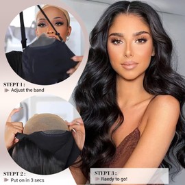 AHUFALU 28Inch Wear And Go Glueless Wigs Human Hair Pre Plucked Pre Cut Body Wave Closure Wig 9x6 Lace Front Wigs Human Hair 200% Density Hd Lace Closure Glueless Loose Body Wave Wig For Women
