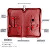 Case"Pan" red Empty Genuine Leather. to fit with Nail Scissors,