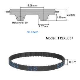 QUARKZMAN 112XL 037 Timing Belt 56 Teeth Rubber Timing Belt, 0.37" Width, 0.20" Pitch Synchronous Timing Belt