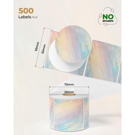 MUNBYN 2 Inch Round Shell Texture Thermal Labels, Waterproof Circle Stickers for Small Business, 500 Labels/Roll (Colorful)