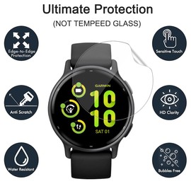 carinacoco 3 Pack Screen Protector for Garmin Vivoactive 6/Garmin Vivoactive 5, HD Clear Flexible Soft TPU Screen Protector, Anti-Scratch, Bubble Free, Self-Healing Elastic Skin Protective Film