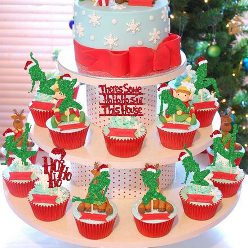24 piezas de adornos para magdalenas de Feliz Navidad con