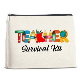 LGLZSHP Teacher Gifts Makeup Bag Teacher Survival Kit Cosmetic Bag Gifts for Women, Teacher Zipper Makeup Pouch