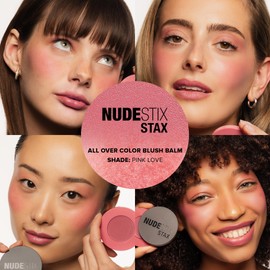 Nudestix STAX All Over Color Blush Balm – Multi-Use Cream Blush for Cheeks, Eyes & Lips with Soft Matte Finish | Stackable, Longwearing, Vegan & Clean Beauty Makeup - Pink Love
