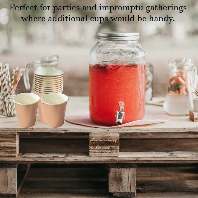 Lizzy Metallic Paper Cups | 10pk Disposable Drinking Tableware Cups