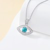 Genuine Turquoise Evil Eye Necklace 925 Sterling Silver Natural Turquoise