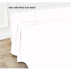 TREND BEDDING MART TBM 1PC Solid Flat Sheet Smooth Touch Hotel Quality 100% Egyptian Cotton Perfectly Fit for Oversize and Extra Height Cal King Bed 108 Inch x 114 Inch White Solid 600 Thread Count