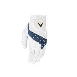 Callaway Golf Fusion Men's Golf Glove 2025 - Europe Colours, Men's LH (for RH golfer), Medium, White