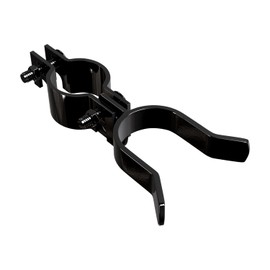 VIVIDA 1-3/8" x 1-3/8" Chain Link Fence Gate Latch, Black Gate Fork Latch with Padlock Hole, Black Powder Coated, Bolts & Nuts Included, 1 PCS