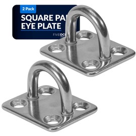 Five Oceans Heavy Duty 3/16" Stainless Steel Square Pad Eye, 2-Pack - FO2099-M2