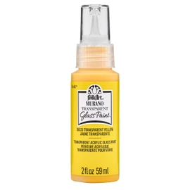 FolkArt Murano Transparent Acrylic Glass Paint, Yellow, Perfect for Indoor and Outdoor Arts and Crafts Projects, 2 fl oz, 36525