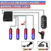 OPL5 4Pcs 12 LED Emergency Red Blue LED Strobe Light