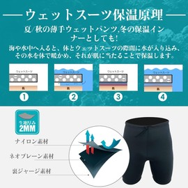 MORGEN SKY Wetsuit, 0.1 inch (3 mm), 0.08 inch (2 mm), Wet Vest, Shorts, Thermal Inner, Back Jersey, Sleeveless, Wet Inner, Unisex, MY060 (L, 2MM-Shorts)