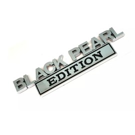 2pcs Metal Black Pearl Edition Emblem 3D Badge Sticker Fit for Pickup Truck Car Truck Motorcycle Side Door Decal (Silver Black)
