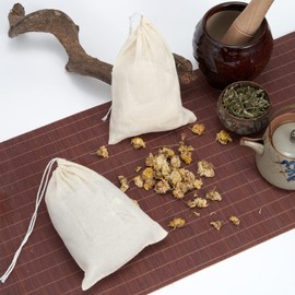 LOOKSGO 25 Pcs 4x6 Inch Muslin Bag Sachet Bag for Party Wedding Home Supplies Cotton Drawstring Bags for Jewelry