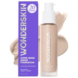 Wonderskin Hyper Bond All-Day Stay Serum Foundation – Waterproof, Transfer-Proof, 24HR Longwear Face Makeup with Niacinamide & Hyaluronic Acid – Lightweight, Natural Finish (Moonstone)
