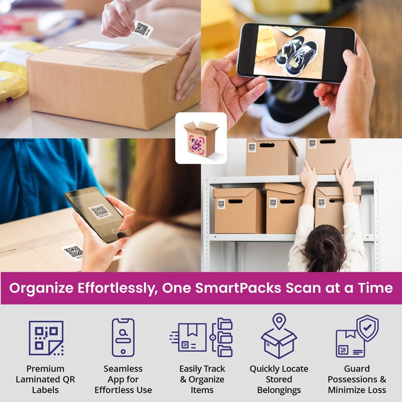 SmartPacks QR Stickers - Premium Smart Labels with AI-Powered App