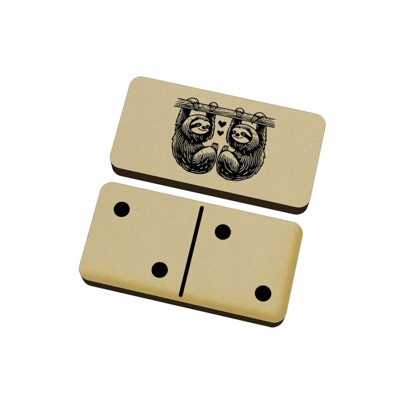 Azeeda 'Sloths In Love' Domino Set & Box (DM00043339)