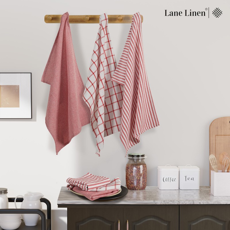 LANE LINEN Kitchen Towels Set - Pack of 4 100%