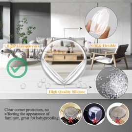 Protectores de esquina a prueba de bebé para muebles, esquinas y bordes, cojín de parachoques de esquina de seguridad, protector de esquina transparente para bebé, paquete de 12, redondo