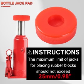Hydraulic Trolley Jack Pad Polyethylene Bottle Jack Trolley Jack Body Pad Adapter for 25 mm Recess on the Bottom 3/4 Ton (Red, 25 mm)
