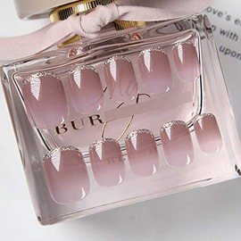 Pack of 24 Glitter Noody Color Nails Gradient After-Party School Entrance Ceremonies Graduation Kindergarten Ceremonies Wedding Nail Tips